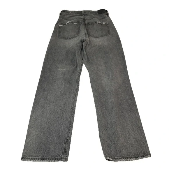 American Eagle Outfitters Distressed Straight Jeans Blue Denim Women's Size 6 - Picture 2 of 12